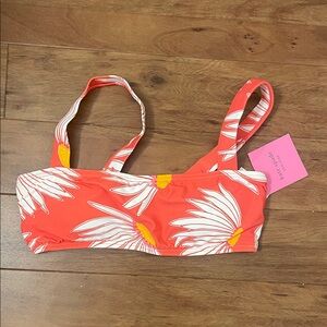 Kate Spade Coral Daisy Bikini Top